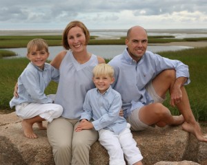 Paines Creek in the background of this family photo